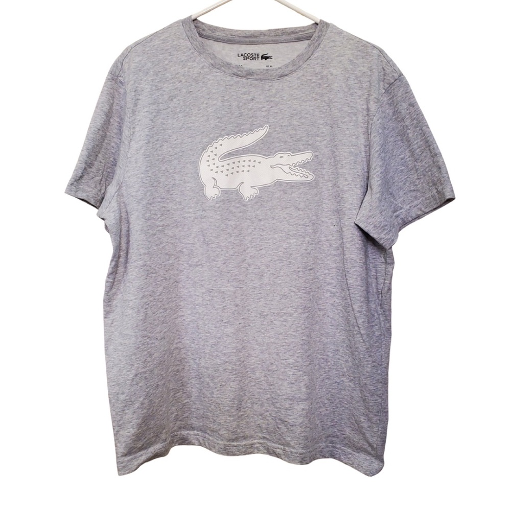Lacoste Men's Ultra Dry XXL Logo Sport T-Shirt (Gray)